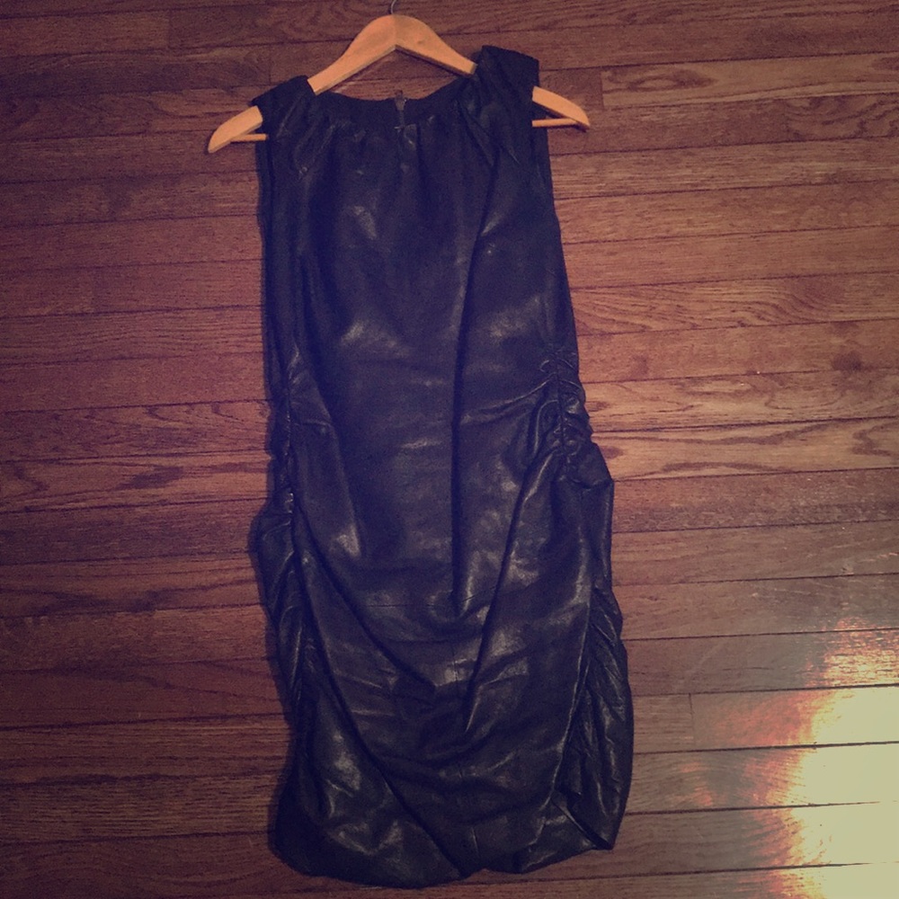 Diane von Furstenberg black leather dress